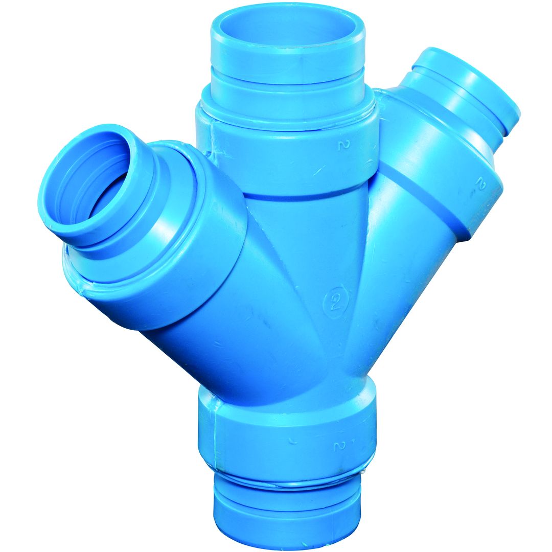 Product Image - Reducing Double Wyes Blueline FRPP NH - Angle