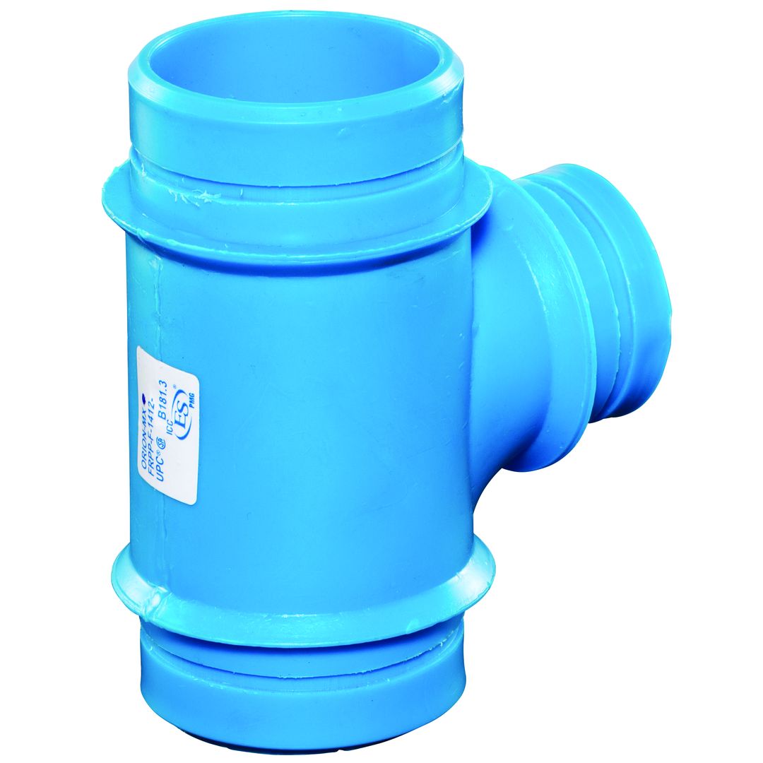 Product Image - Reducing Sanitary Tees Blueline FRPP NH - Angle