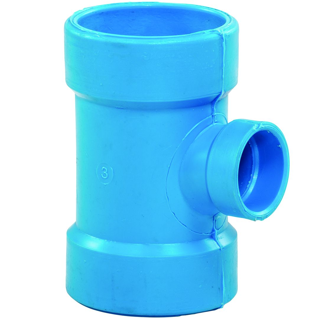 Product Image - Reducing Sanitary Tees Blueline FRPP SF - Angle